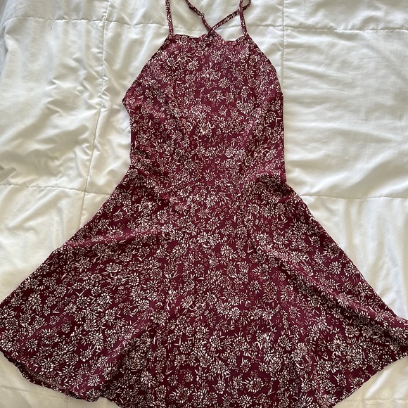 Brandy Melville Kirsten Dress Maroon (Rare) - Picture 2 of 3
